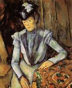 Paul Cezanne Ld Dame en bleu oil painting on canvas